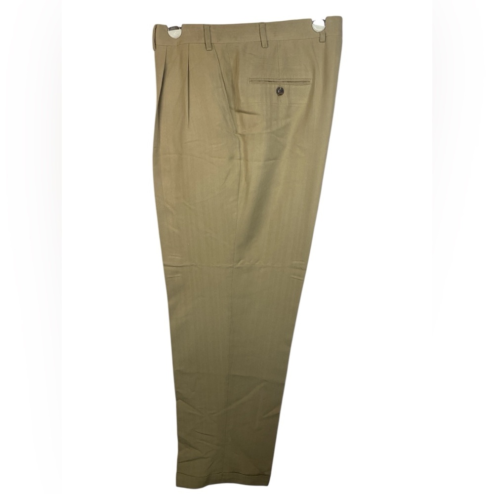 Chaps Pleated and Cuffed Men's Tan Dress Pants 36x32